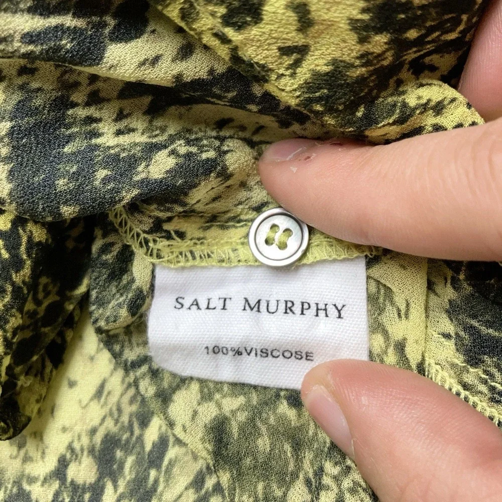 Salt Murphy Snake Print Sheer Long Sleeve Shirt Men Large Lightweight Designer
